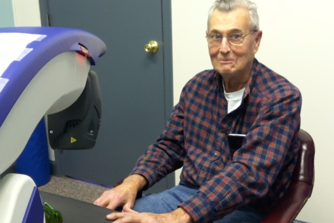 Man receiving MLS Laser Treatment